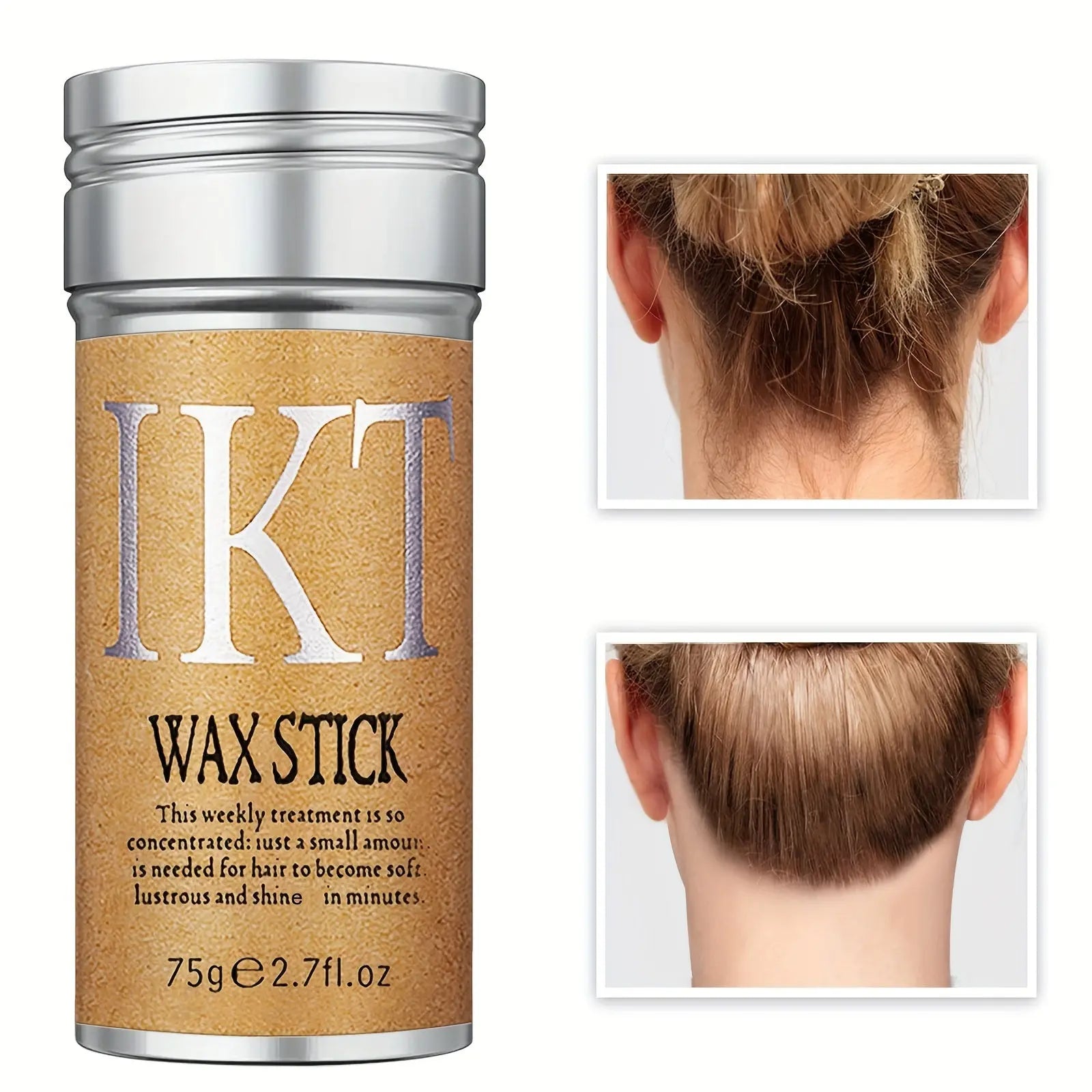 2.7Oz Hair Wax Stick - Slick Pomade Stick for Edge Control, Wigs & Baby Hair. Fix Flyaways, Tame Frizz & Achieve Long-Lasting Smooth Finish. Glamor n Glow