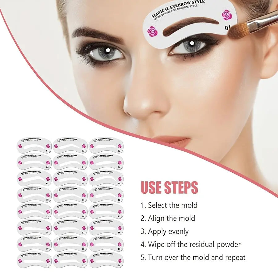 24pcs Precision Eyebrow Shaping Cards - Beginner-Friendly, High-Quality Makeup Tools for Perfect Brows, No Battery Needed, Ideal for All Occasions, Eyebrow Trimmer Glamor n Glow