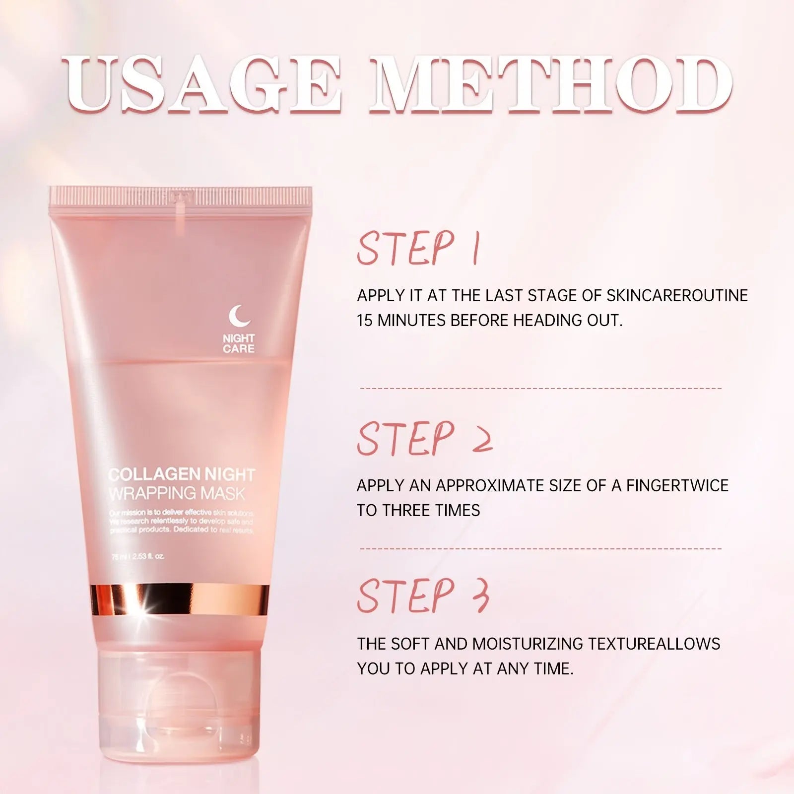 🌙 Luxe Pro-Collagen Night Mask with Hyaluronic Acid, Niacinamide & NP Collagen Complex | Brightening, Hydrating & Revitalizing Formula for Brighter, Glowing Skin – 75ml + Dual-Action Brush 🌙 Glamor n Glow