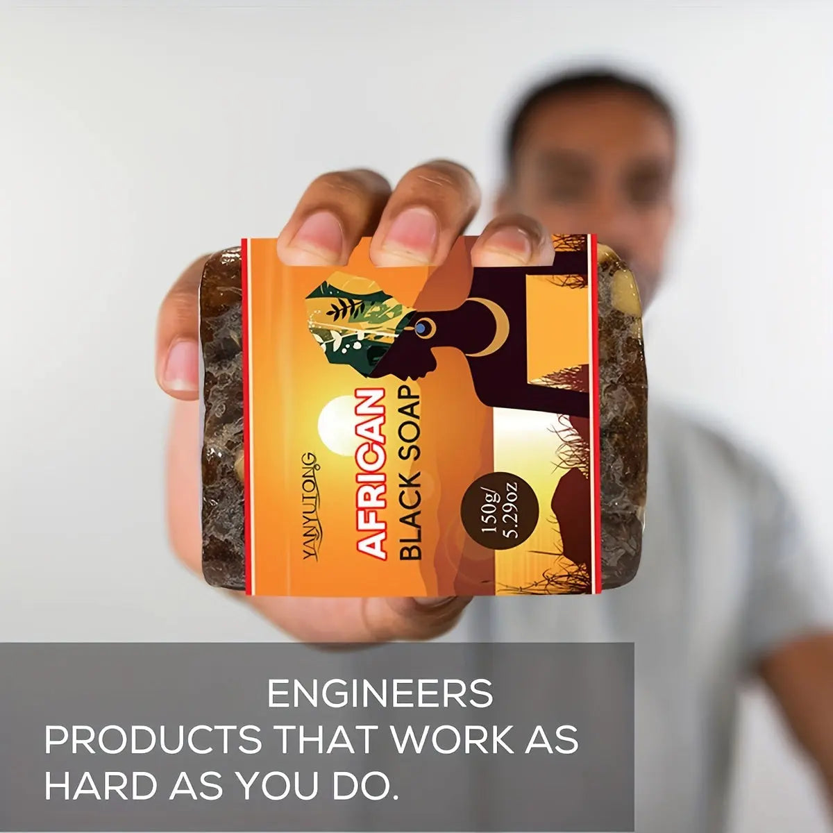 African Black Soap with Shea Butter - 150g Moisturizing and Nourishing, Gentle Deep Clean for All Skin Types, Alcohol-Free with Coconut Oil, Fresh Scented, Ideal for Body Use, Unisex-Adult, Perfect Gift for Parents and Friends - Glamor n Glow